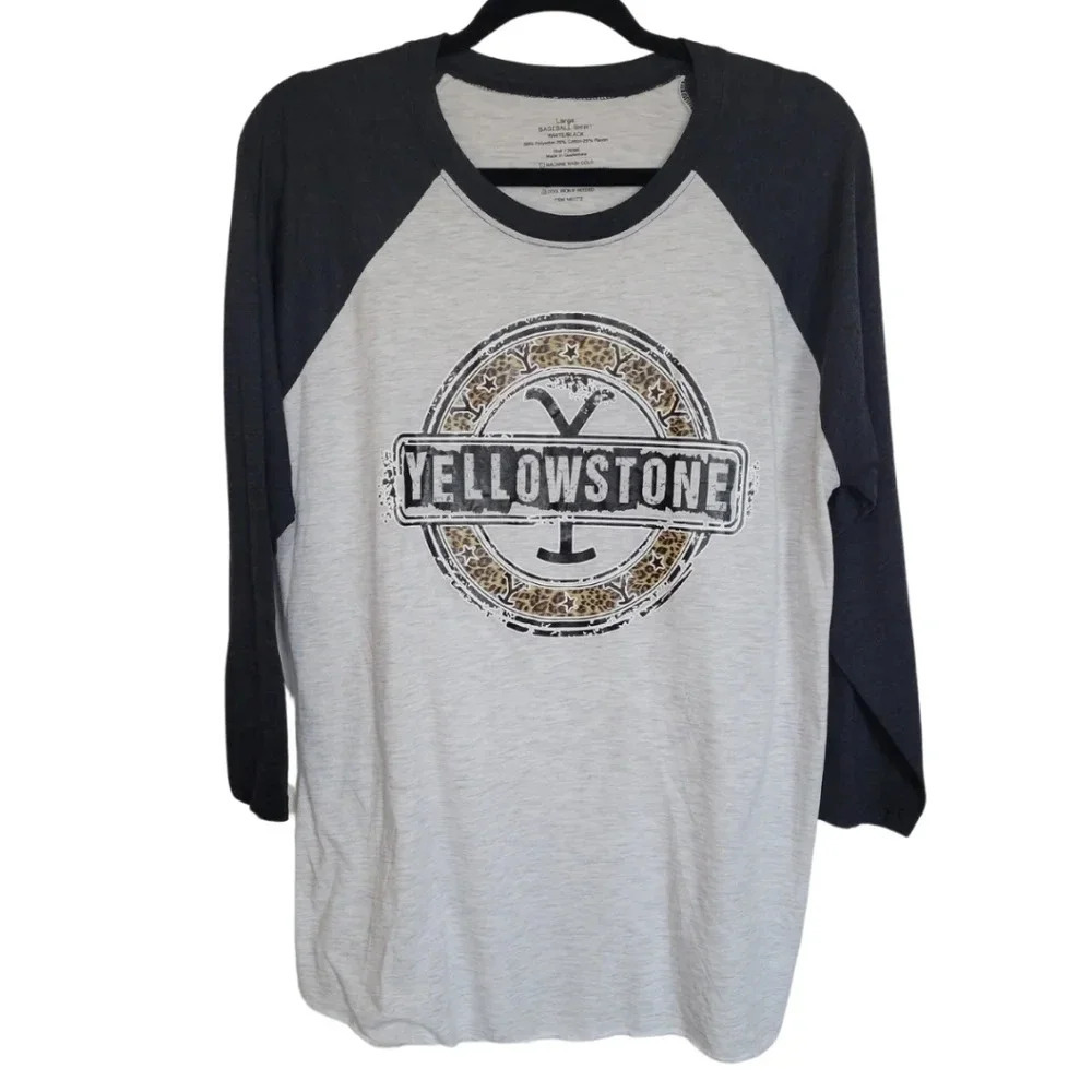 YELLOWSTONE Baseball Shirt 3/4 Sleeve Women's Size Large